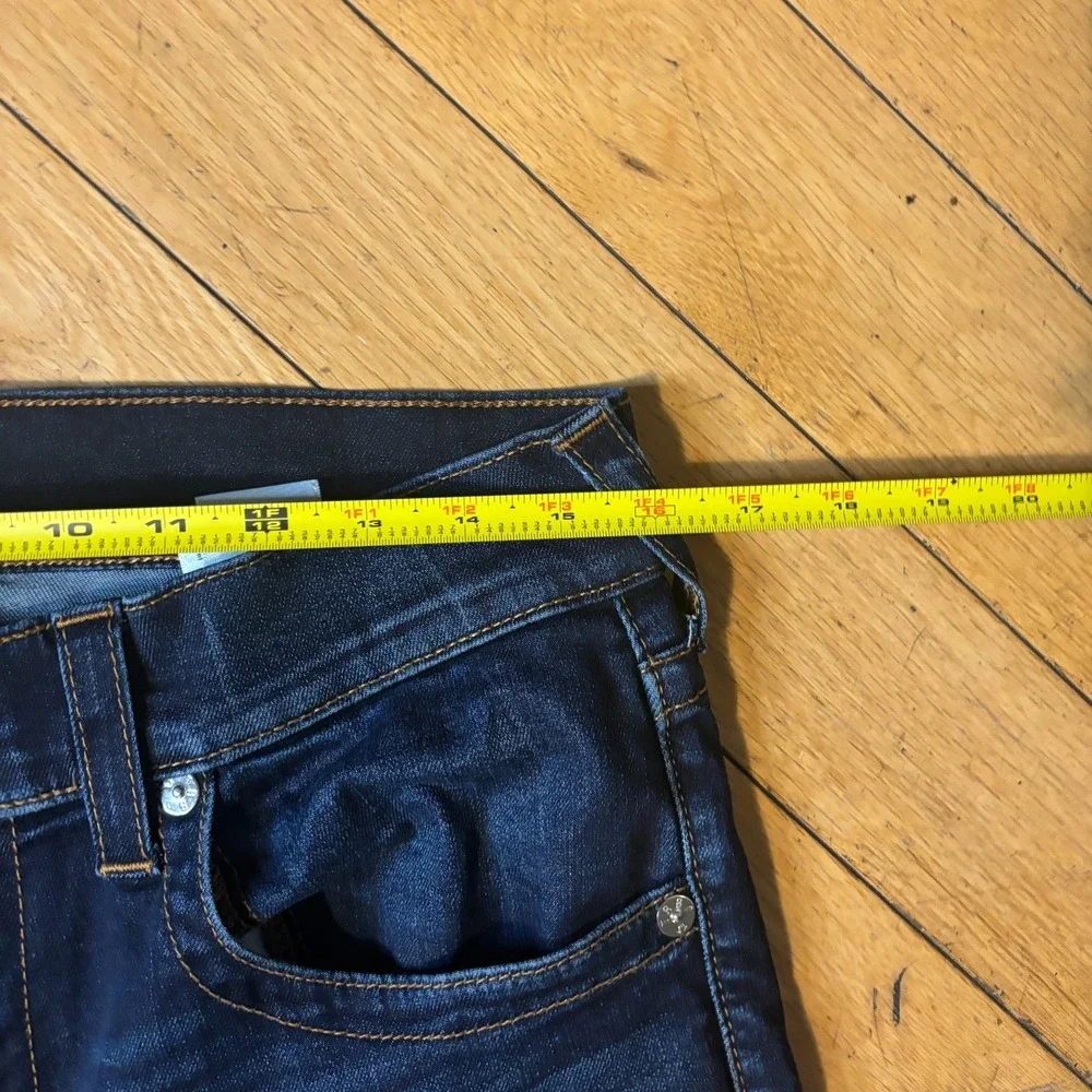 True Religion Geno Relaxed Slim Jeans Mens 33 Dark Indigo Wash Horseshoe Pocket